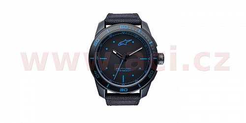 hodinky TECH PVD, ALPINESTARS - ITÁLIE (černá/modrá, textilní pásek)